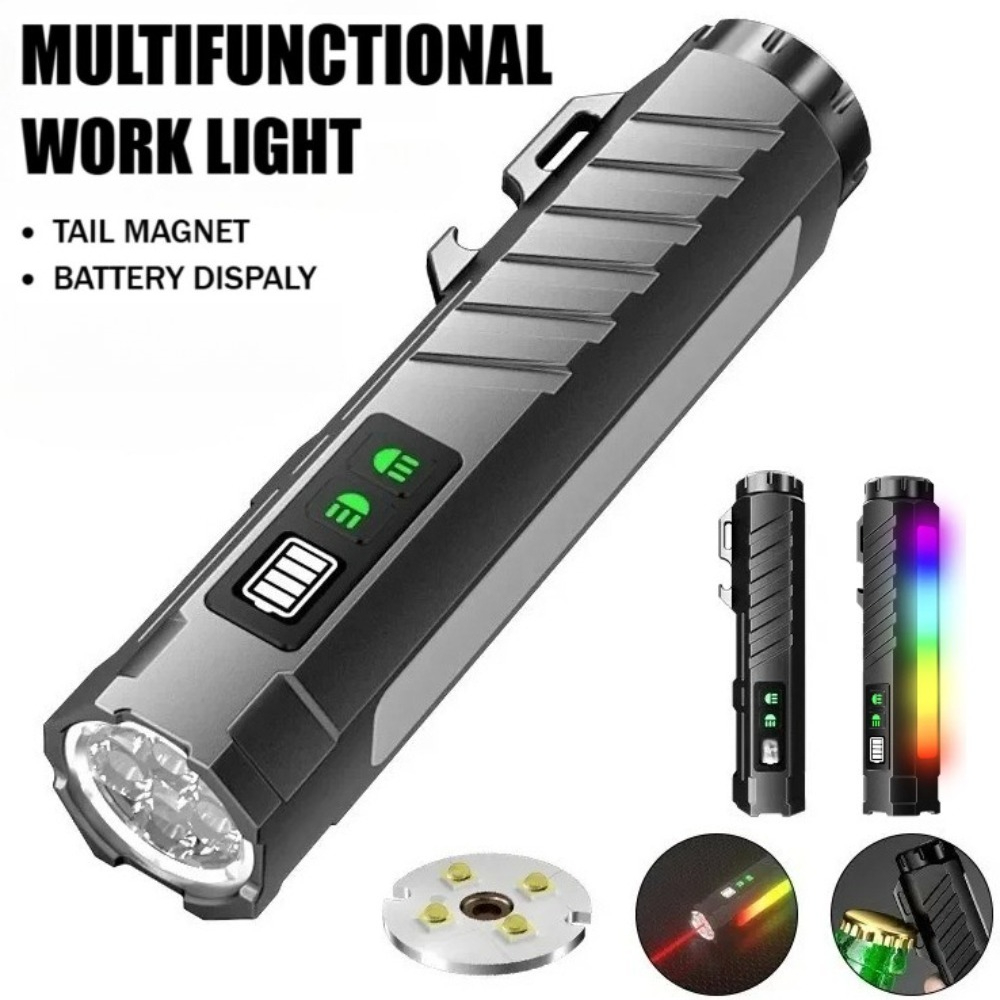 Outdoor Lighting Beacon - Multifunctional Strong Light LED Flashlight Rechargeable