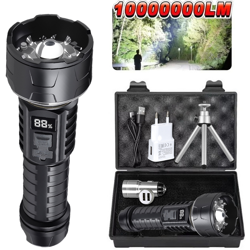 Outdoor Lighting Beacon - COB LED Flashlight Rechargeable Lantern 7-core