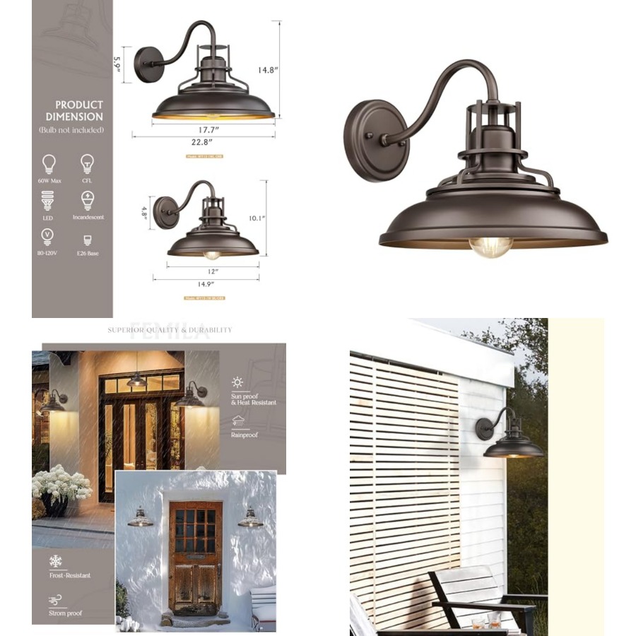 Outdoor Barn Light Fixture, Ex - Outdoor Lighting Wall 评论和价格