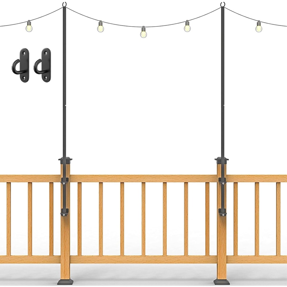 2 pack string light poles - st - Outdoor Lighting Wall 评论和价格
