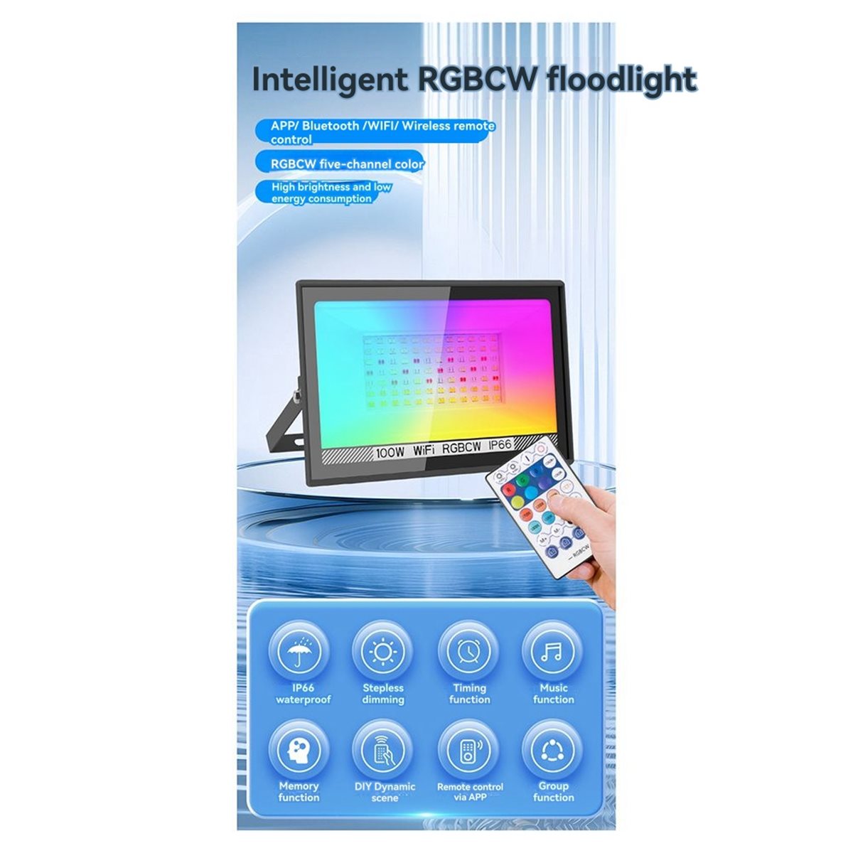 Nices 100W RGBCW LED Flood Lig - Outdoor Lighting Uk 评论和价格