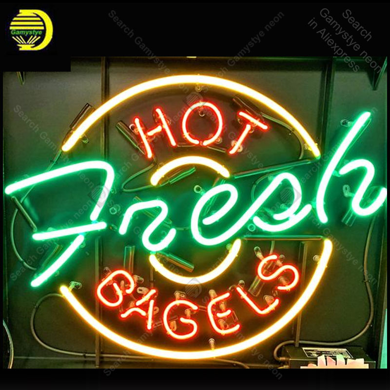 Neon Sign for HOT Fresh BAGELS - Outdoor Lighting Expressions 评论和价格