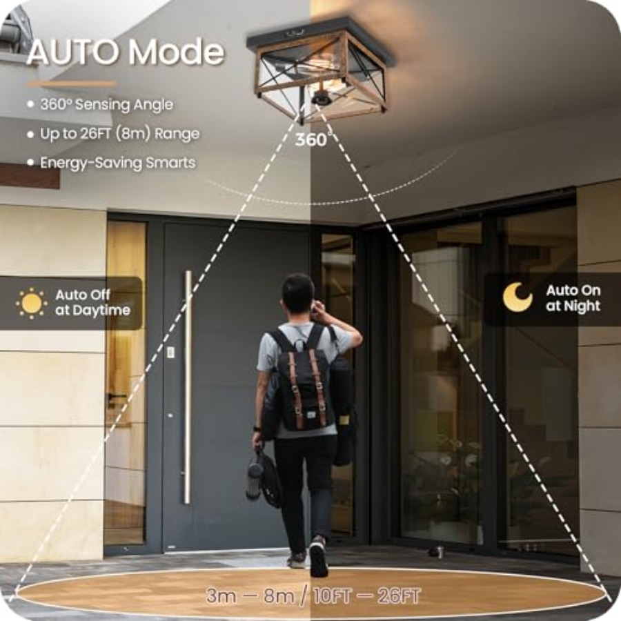 Outdoor Ceiling Light with Mot - Motion Sensor Outdoor 评论和价格
