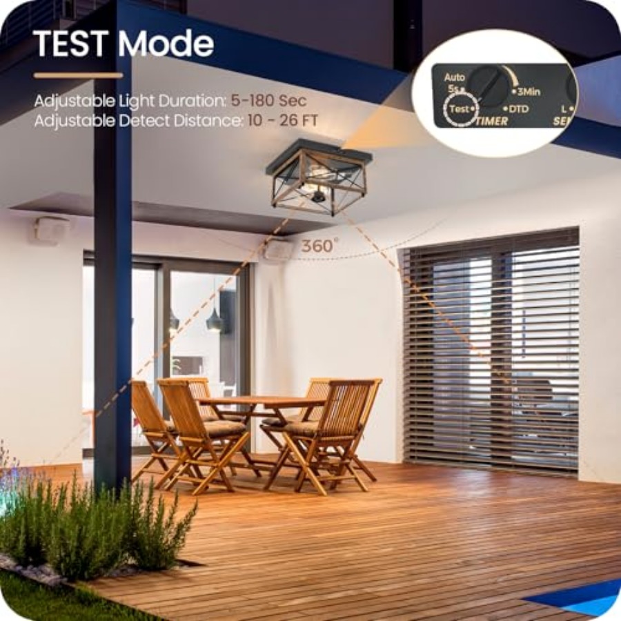 Outdoor Ceiling Light with Mot - Motion Sensor Outdoor 评论和价格